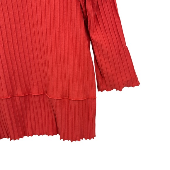 SOFT SURROUNDINGS Tunic Top Coastal Shirt, Convertible Sleeves Orange 2CK37 - Picture 4 of 5